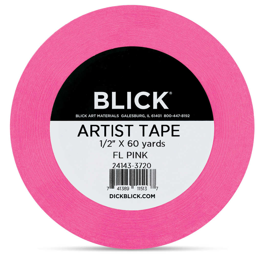 Open in modal - Blick Artist Tape - Fluorescent Pink, 1/2" x 60 yds, front