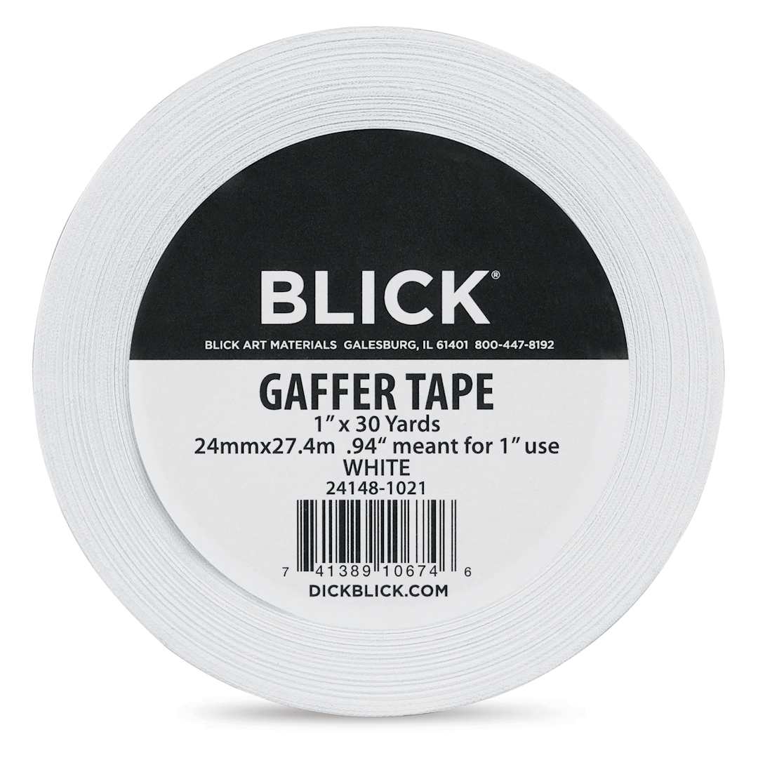Open in modal - Blick Gaffers Tape - 1" x 30 yds, White (Front of packaging)