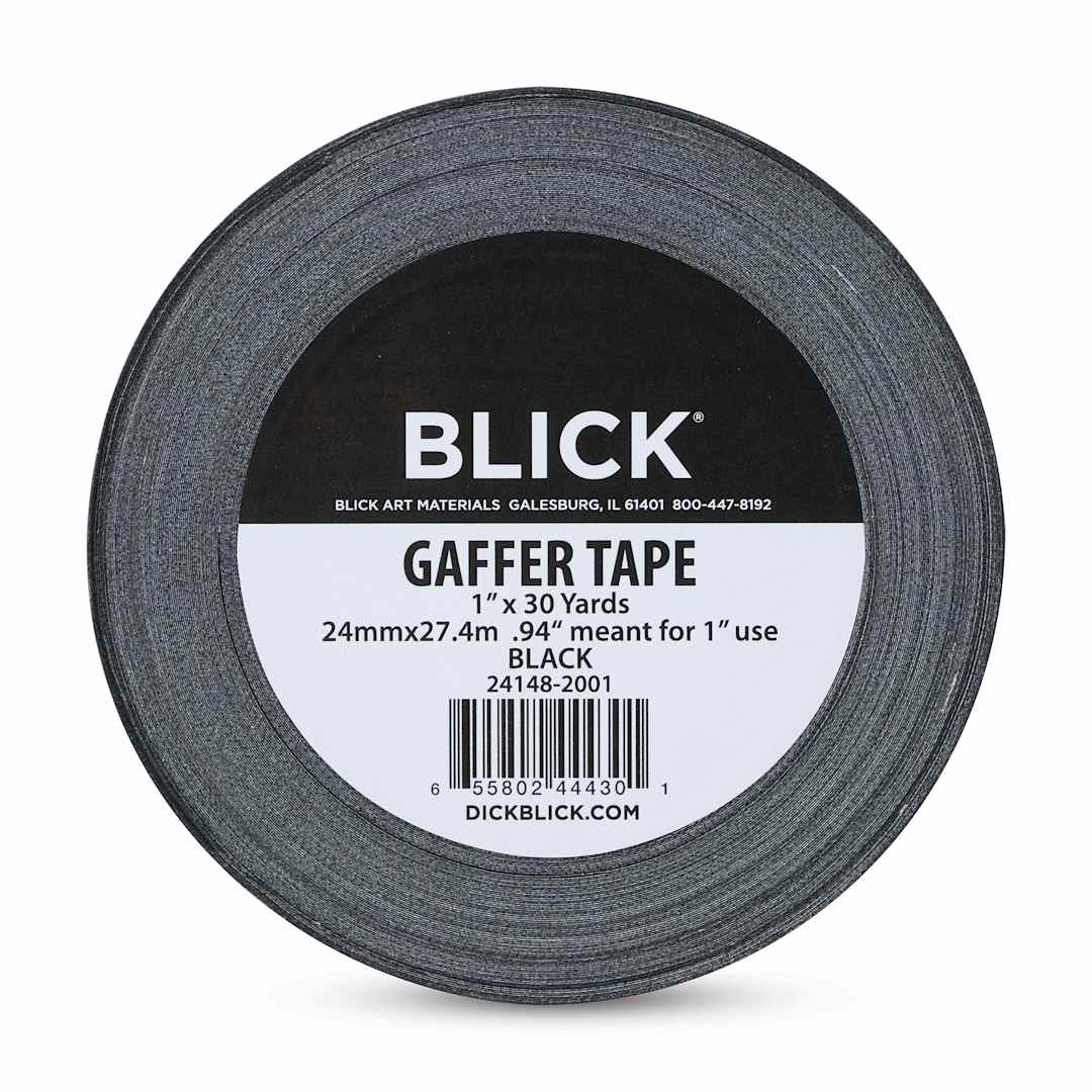 Open in modal - Blick Gaffers Tape - 1" x 30 yds, Black (Front of packaging)
