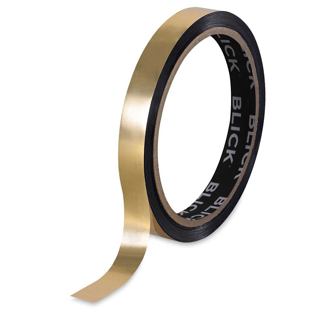 Open in modal - Blick Metallic Tape - Standing roll of Gold Metallic tape, slightly unrolled
