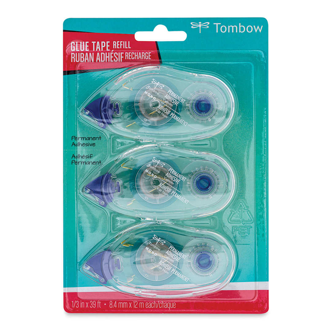 Open in modal - Tombow Mono Adhesive - Permanent Refill, Pkg of 3 front of package