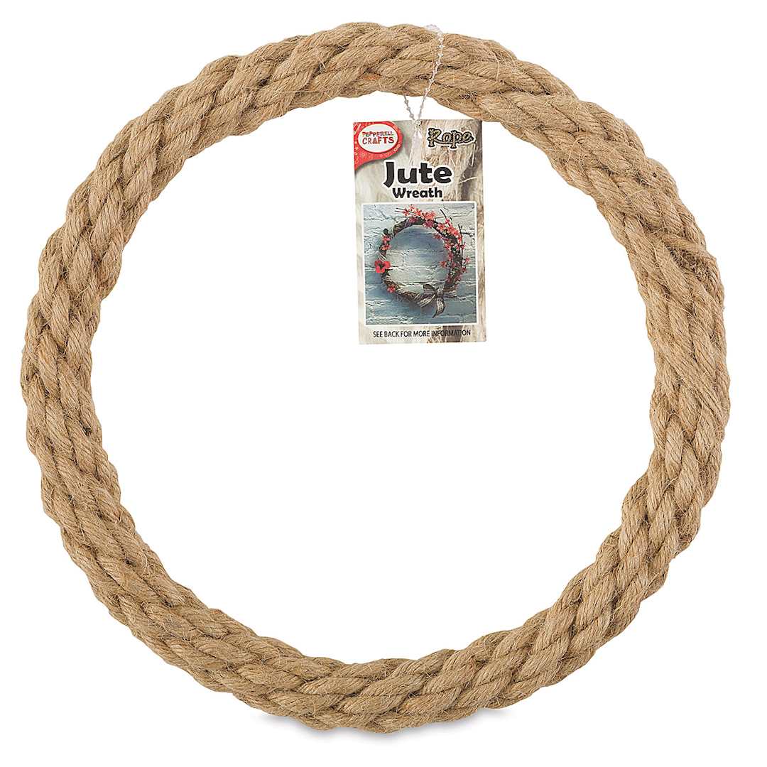 Open in modal - Pepperell Jute Rope Wrapped Wreath - 10"