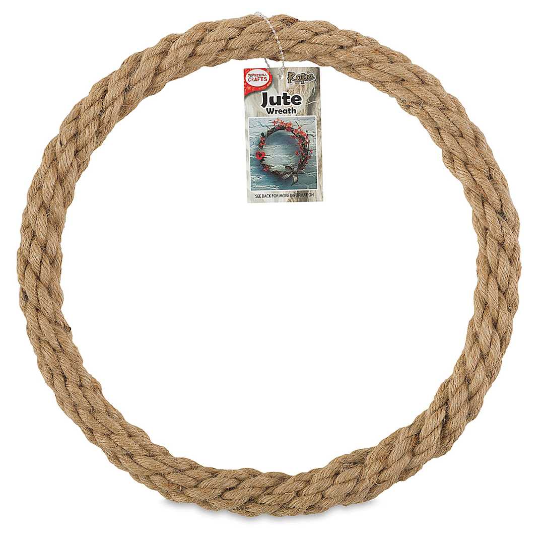 Open in modal - Pepperell Jute Rope Wrapped Wreath - 12"