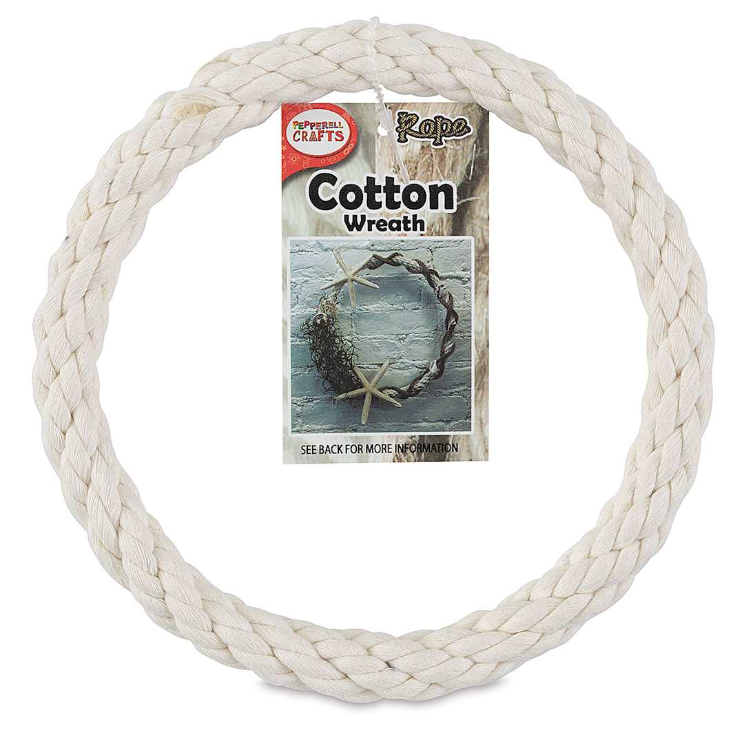 Open in modal - Pepperell Cotton Rope Wrapped Wreath - 6"