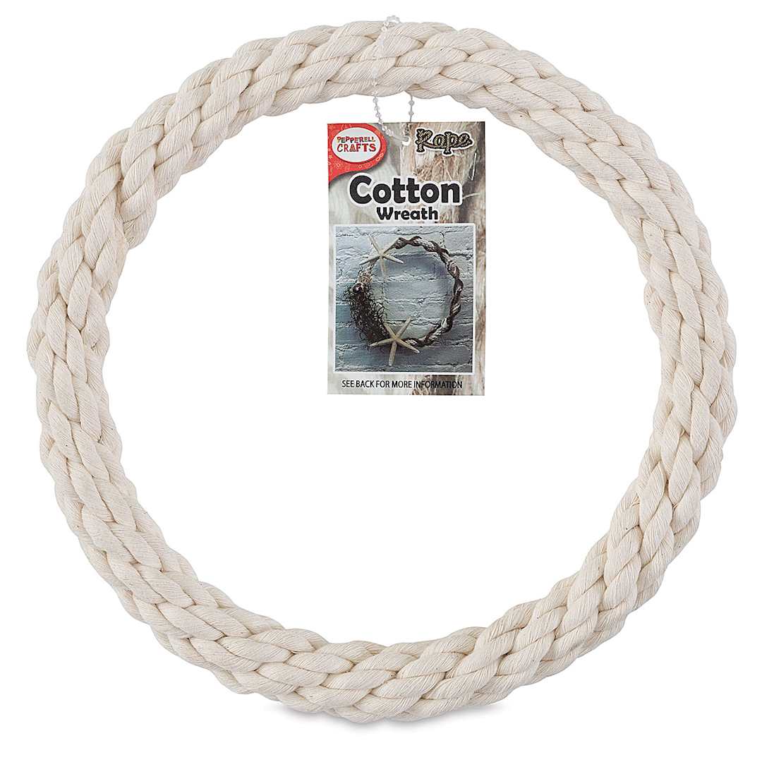 Open in modal - Pepperell Cotton Rope Wrapped Wreath - 8"