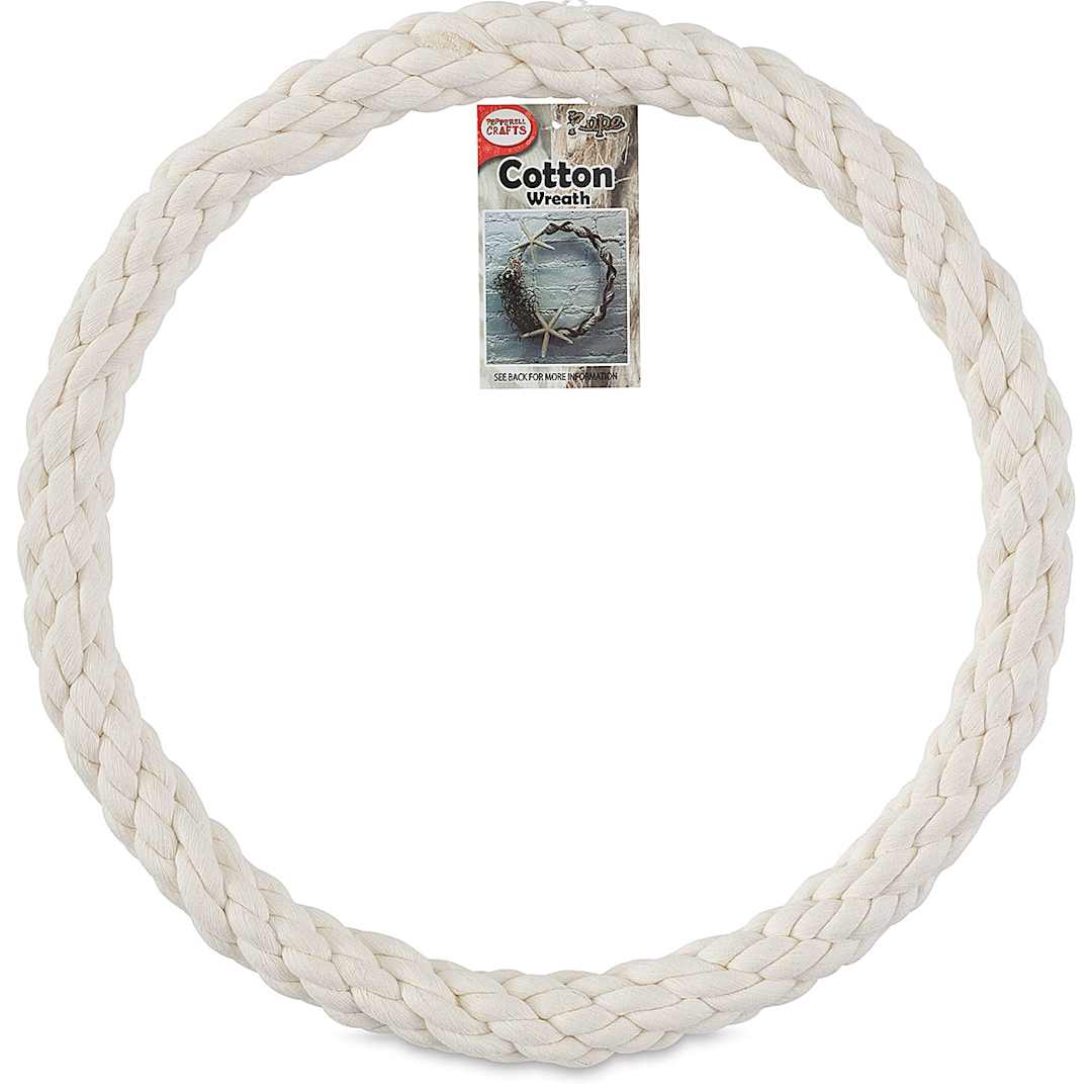 Open in modal - Pepperell Cotton Rope Wrapped Wreath - 12"