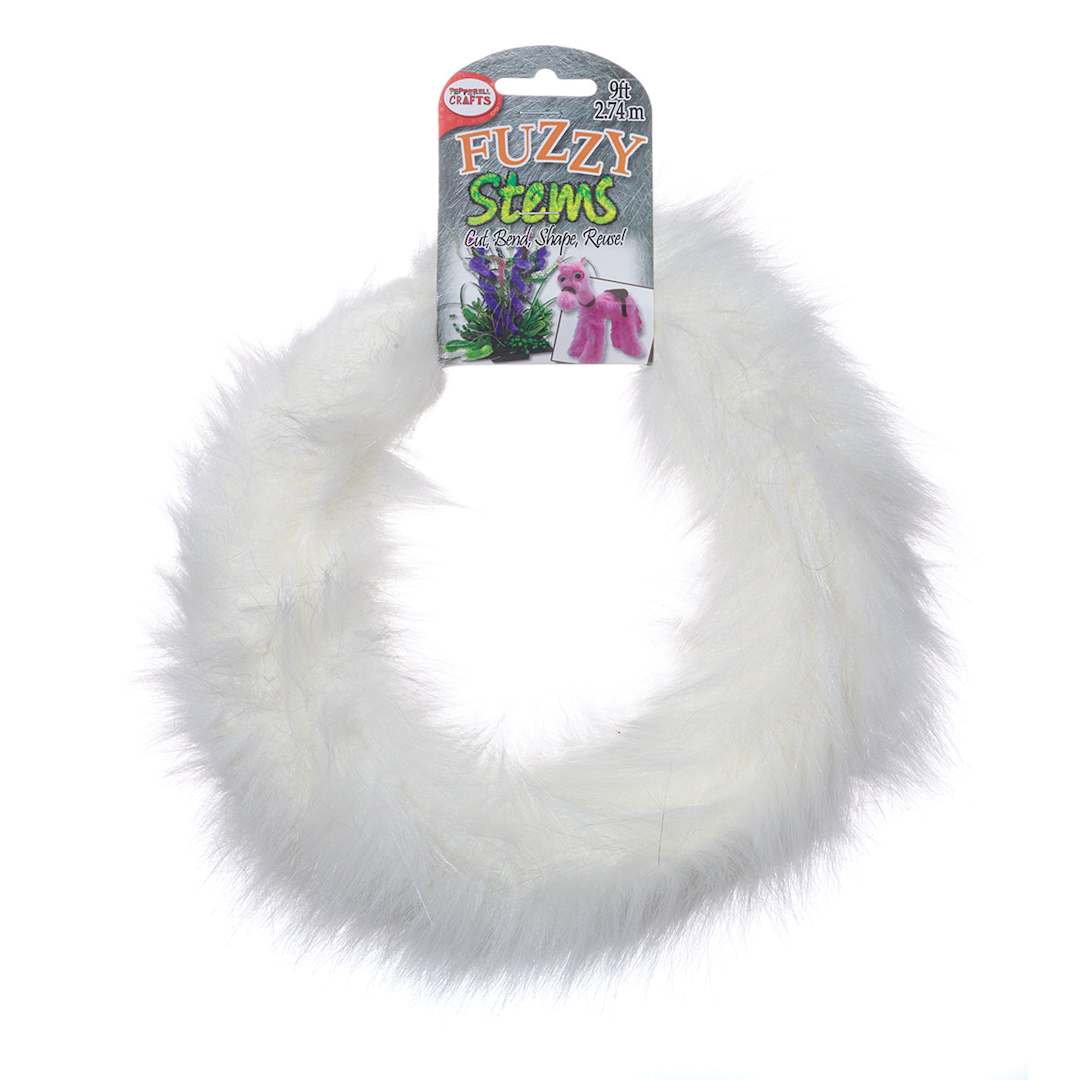 Open in modal - Pepperell Craft Fuzzy Stems - 9 Ft Roll of Pure White wire on hanging label