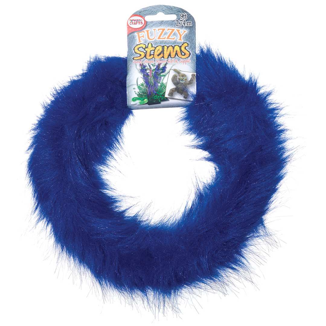 Open in modal - Pepperell Craft Fuzzy Stems - 9 Ft Roll of Royal Blue wire on hanging label