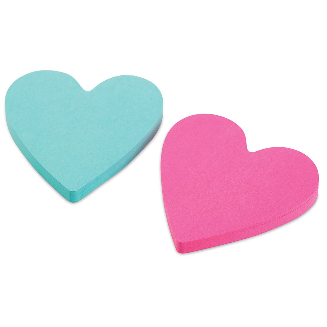 Open in modal - Post-it Note Shapes - Heart, Pkg of 2, 3" x 3"