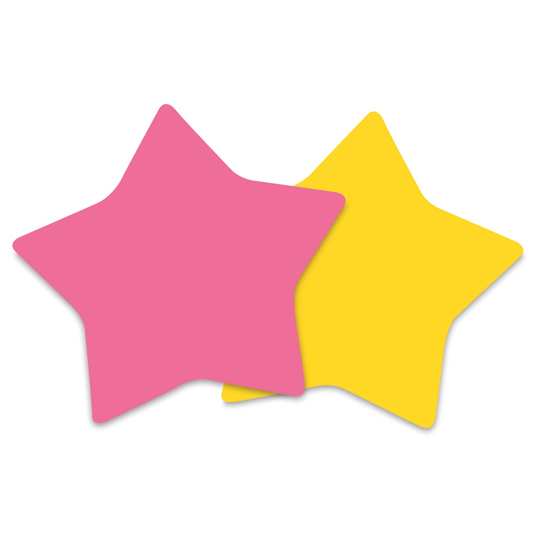 Open in modal - Post-it Note Shapes - Pink and Yellow Star Note Pads