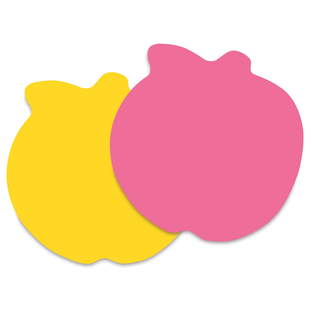 Open in modal - Post-it Note Shapes - Pink and Yellow Apple shaped Note Pads