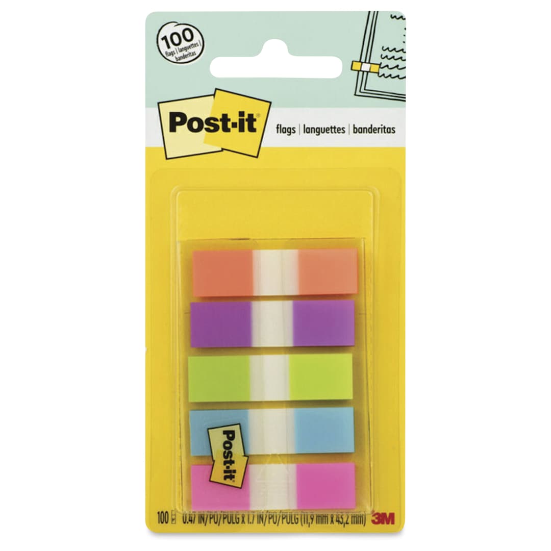 Open in modal - Post-it Flags - Bright Colors, Pkg of 100 - front of package