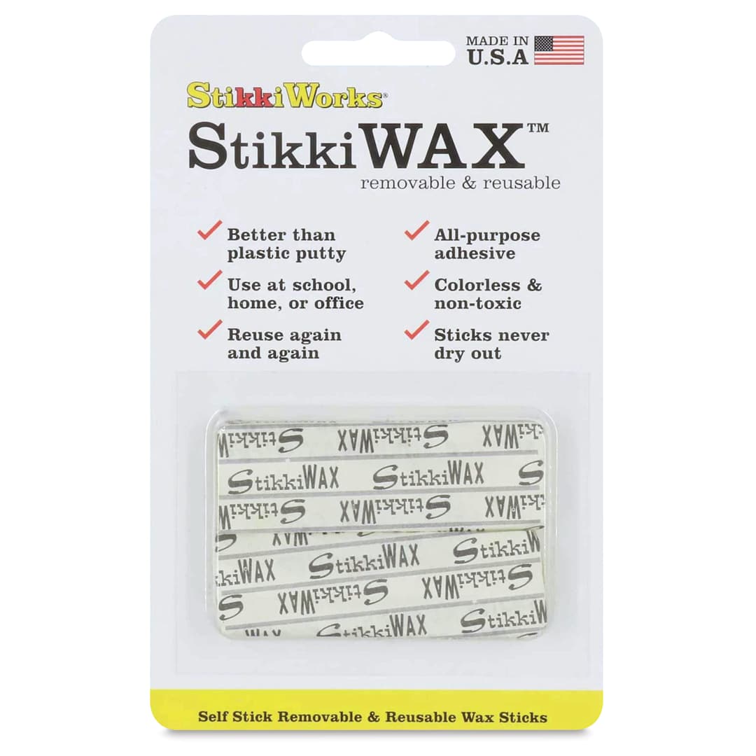 Open in modal - StikkiWorks StikkiWax Adhesive - Pkg of 12, front of the packaging