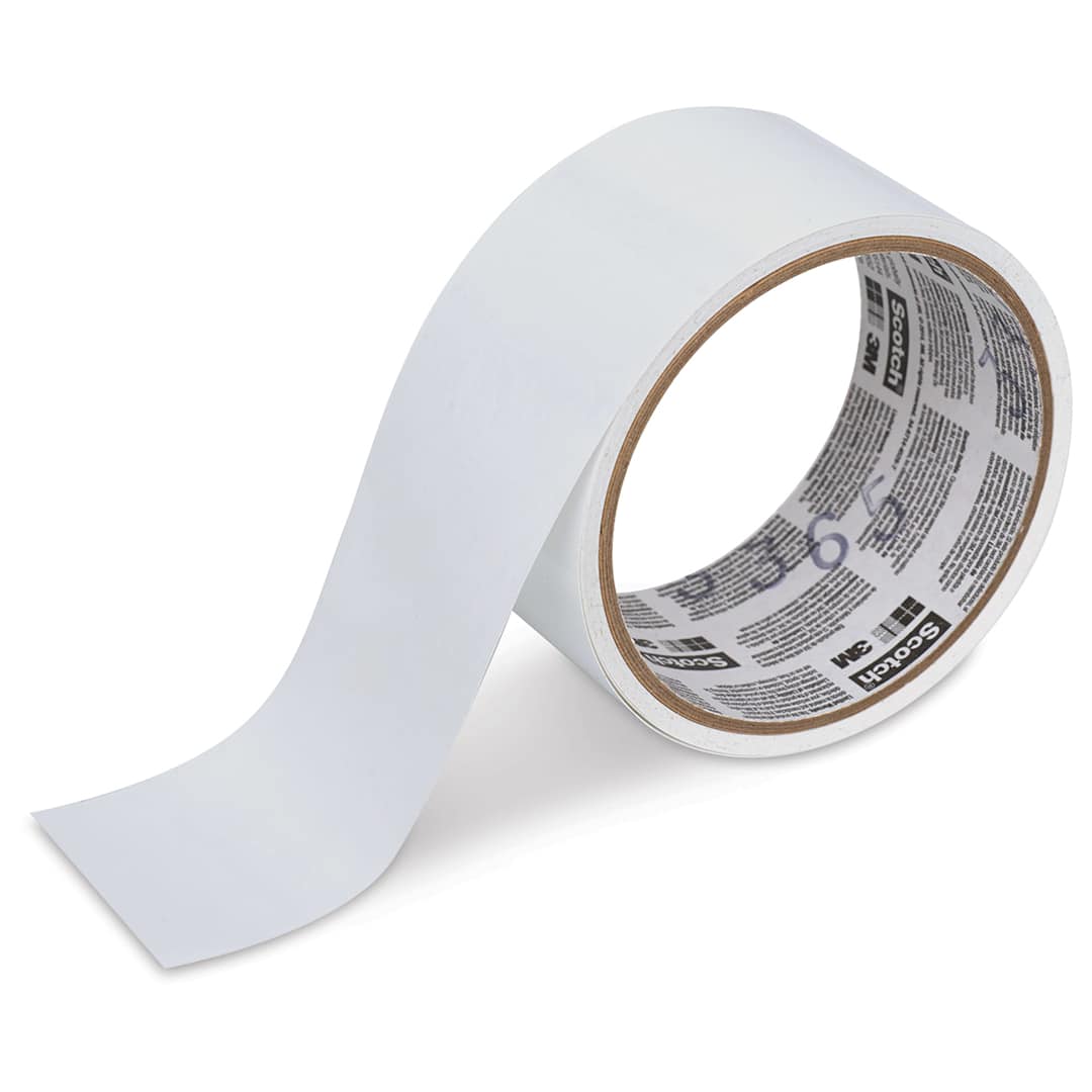 Open in modal - Scotch Dry Erase Tape - Angled view of White Tape slightly unrolled