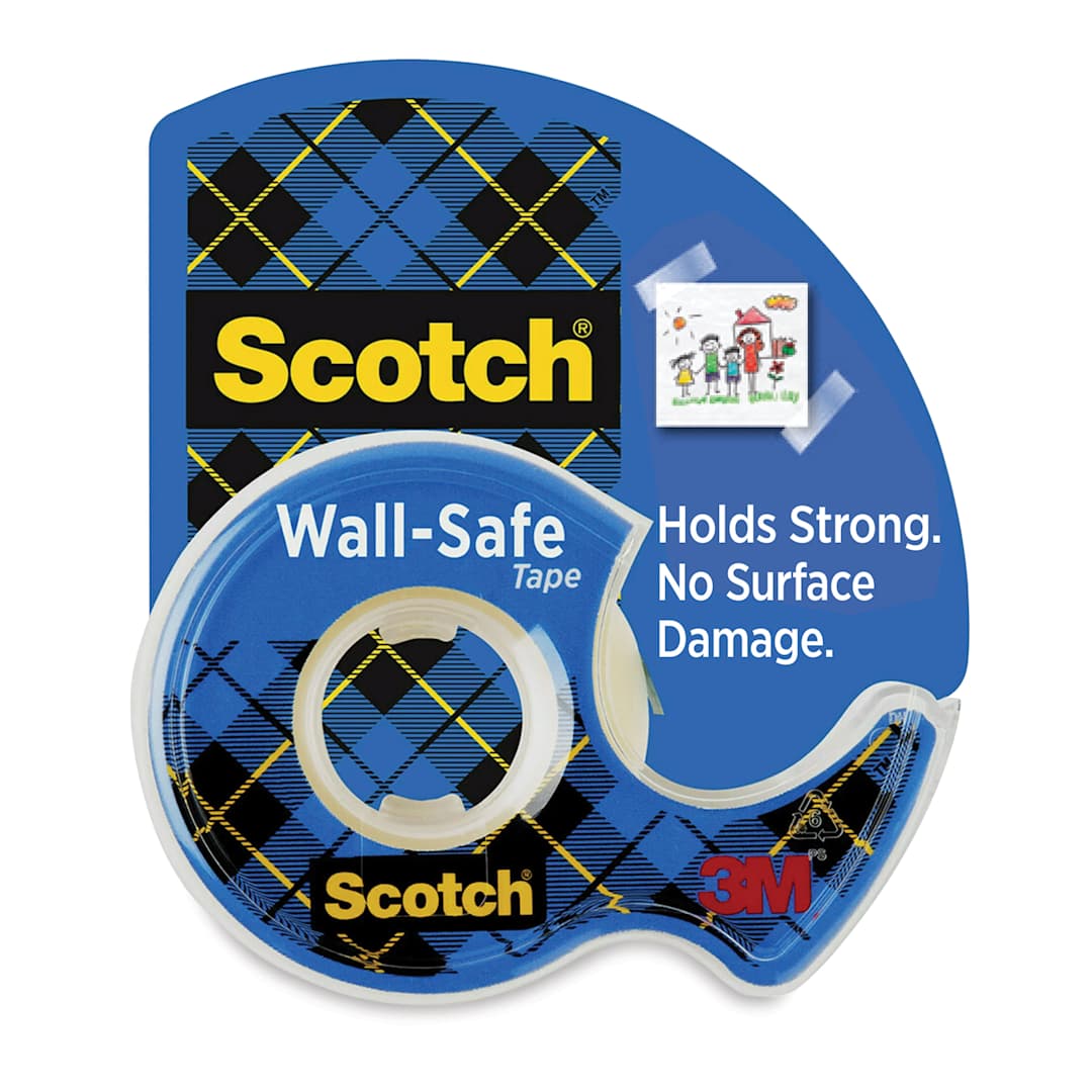 Open in modal - Scotch Wall-Safe Tape - Single, 3/4" x 650" Roll with Dispenser front of packaging