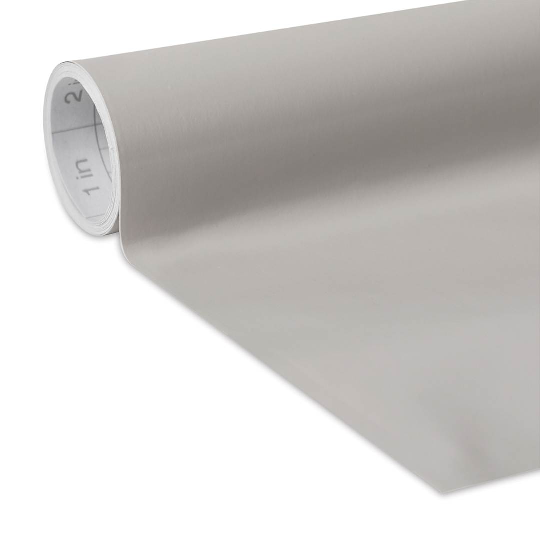 Open in modal - Duck EasyLiner Adhesive Laminate - Closeup of slightly unrolled removable solid Gray color