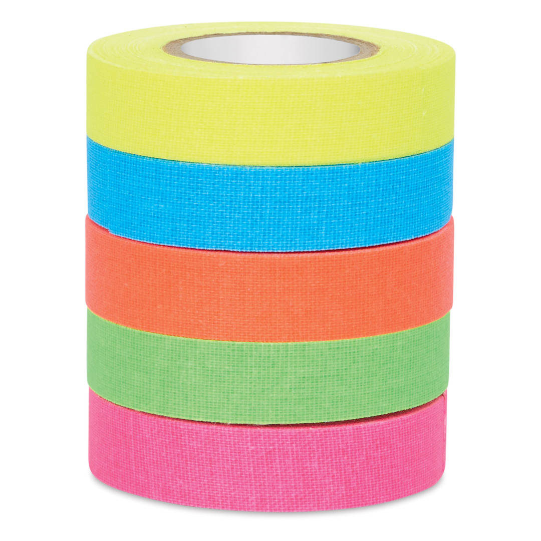 Open in modal - Blick Gaff Stacks Tape - Neon, five rolls stacked