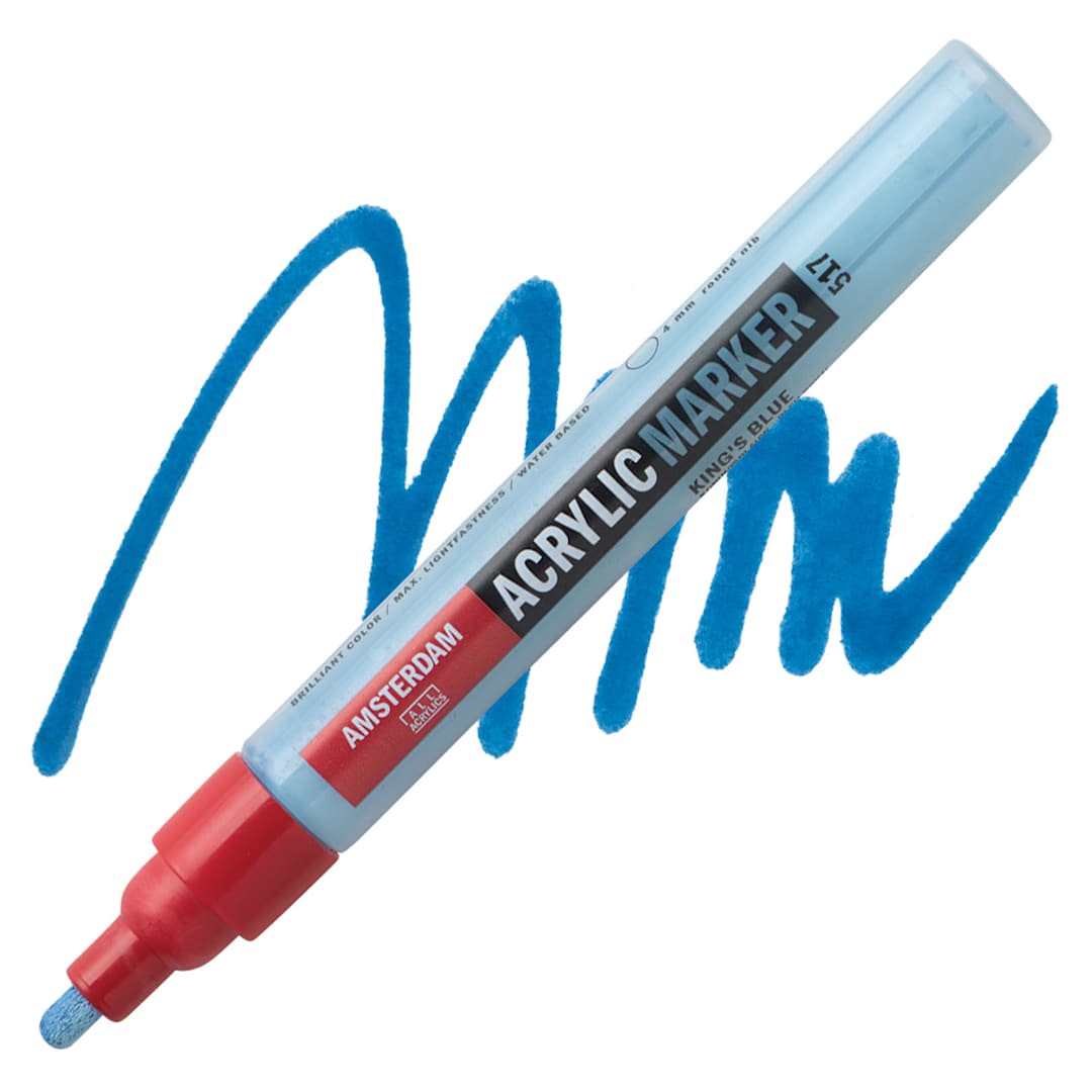 Open in modal - Amsterdam Acrylic Marker - King's Blue, 4mm marker and swatch