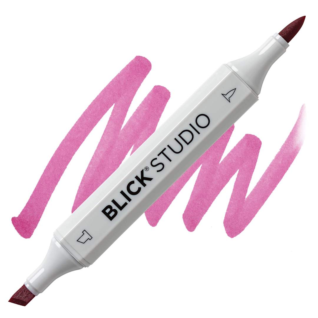Open in modal - Blick Studio Brush Marker - Amaranth Pink marker and swatch