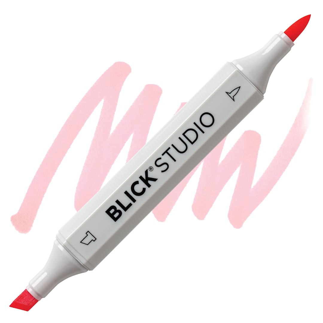 Open in modal - Blick Studio Brush Marker - Bubble Gum Pink marker and swatch