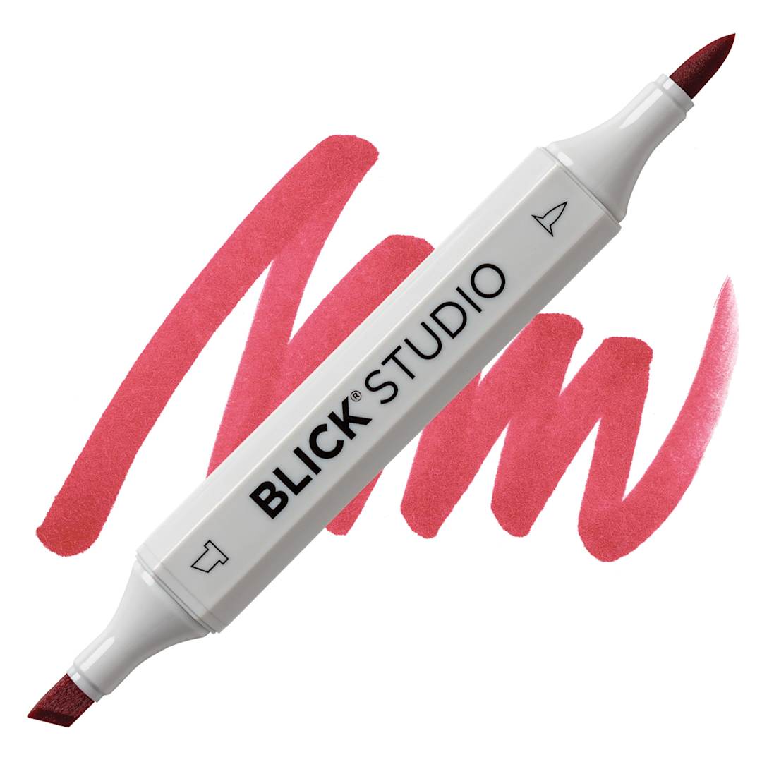 Open in modal - Blick Studio Brush Marker - Strawberry Red marker and swatch