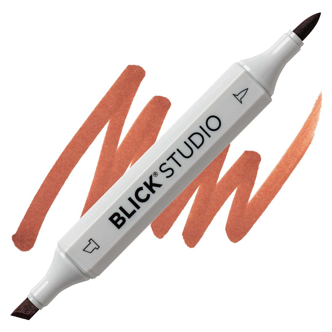 Open in modal - Blick Studio Brush Marker - Cognac marker and swatch