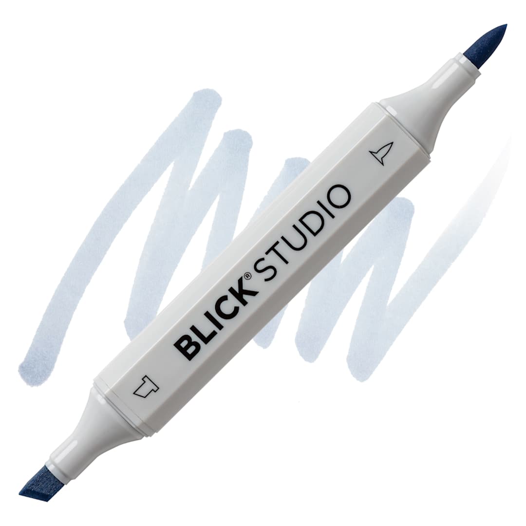 Open in modal - Blick Studio Brush Marker - Dusk Blue marker and swatch