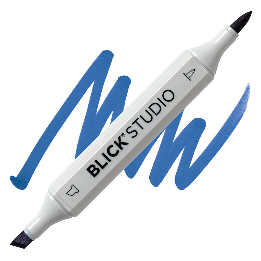 Open in modal - Blick Studio Brush Marker - Blue Ribbon marker and swatch