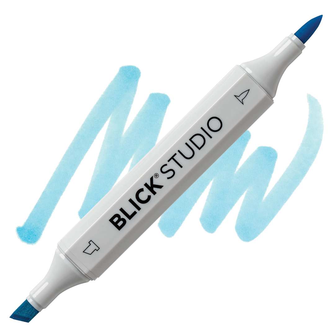 Open in modal - Blick Studio Brush Marker - Arctic Blue marker and swatch