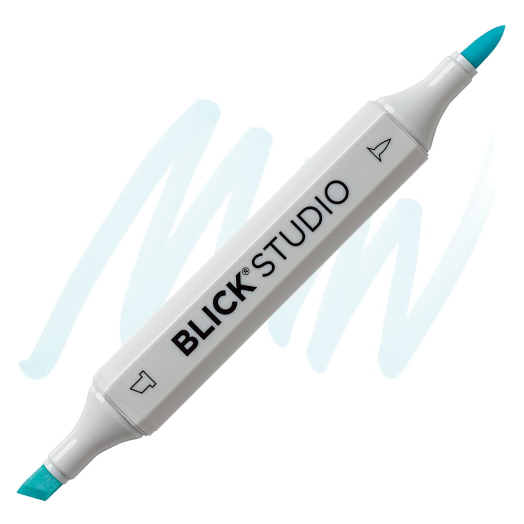 Open in modal - Blick Studio Brush Marker - Ice Blue marker and swatch