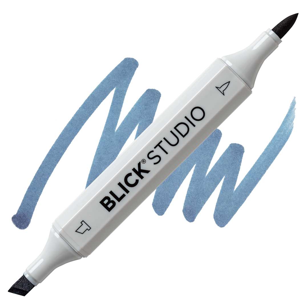 Open in modal - Blick Studio Brush Marker - Dark Blue Gray marker and swatch