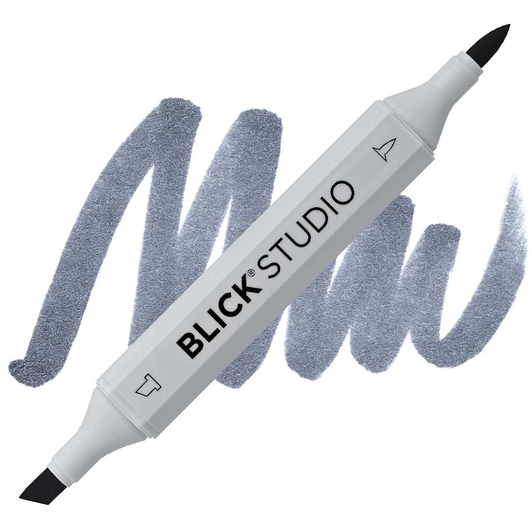 Open in modal - Blick Studio Brush Marker - Basic Gray 4 marker and swatch