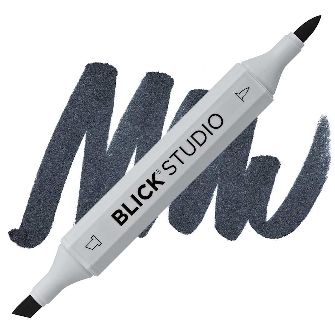 Open in modal - Blick Studio Brush Marker - Basic Gray 6 marker and swatch