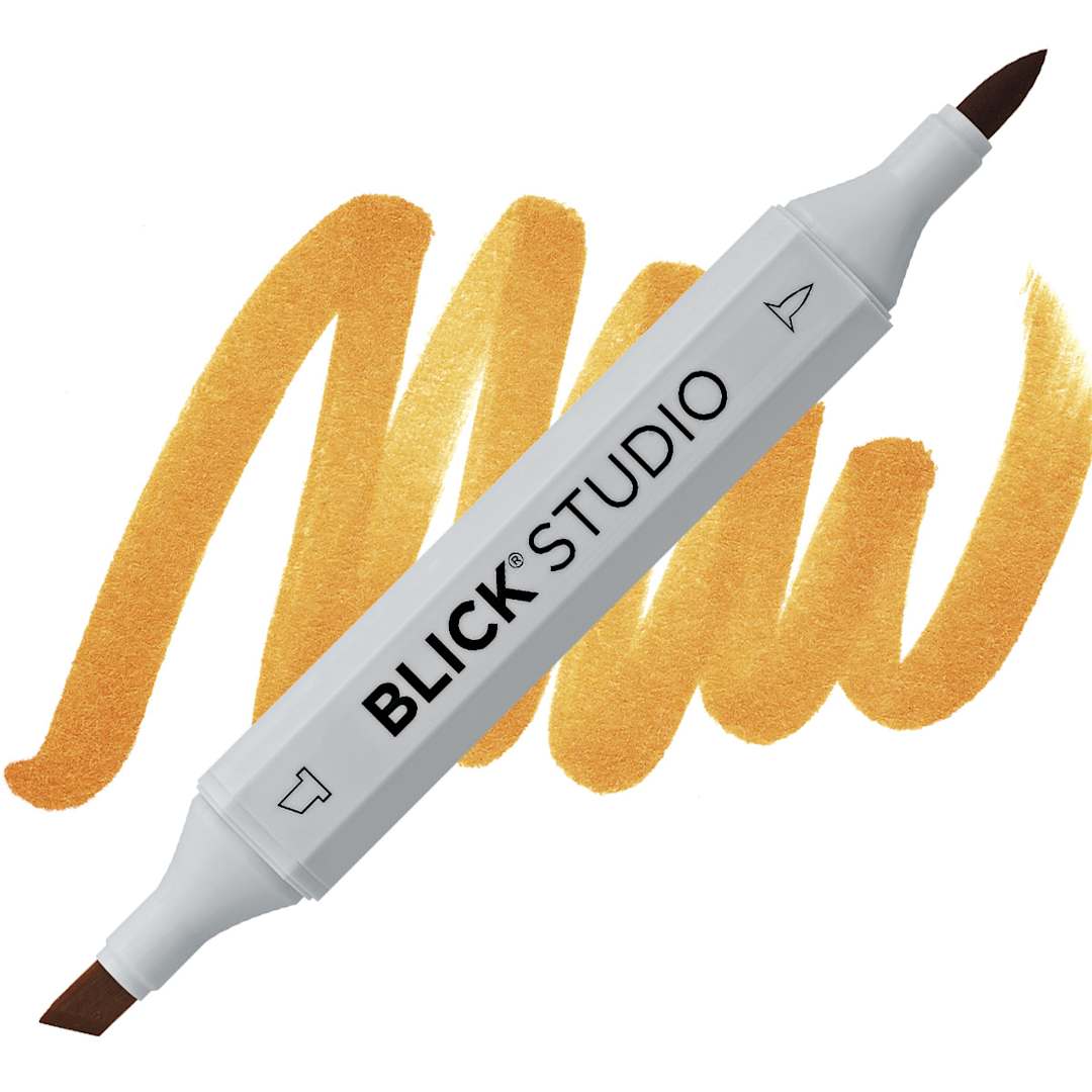 Open in modal - Blick Studio Brush Marker - Burnt Orange marker and swatch