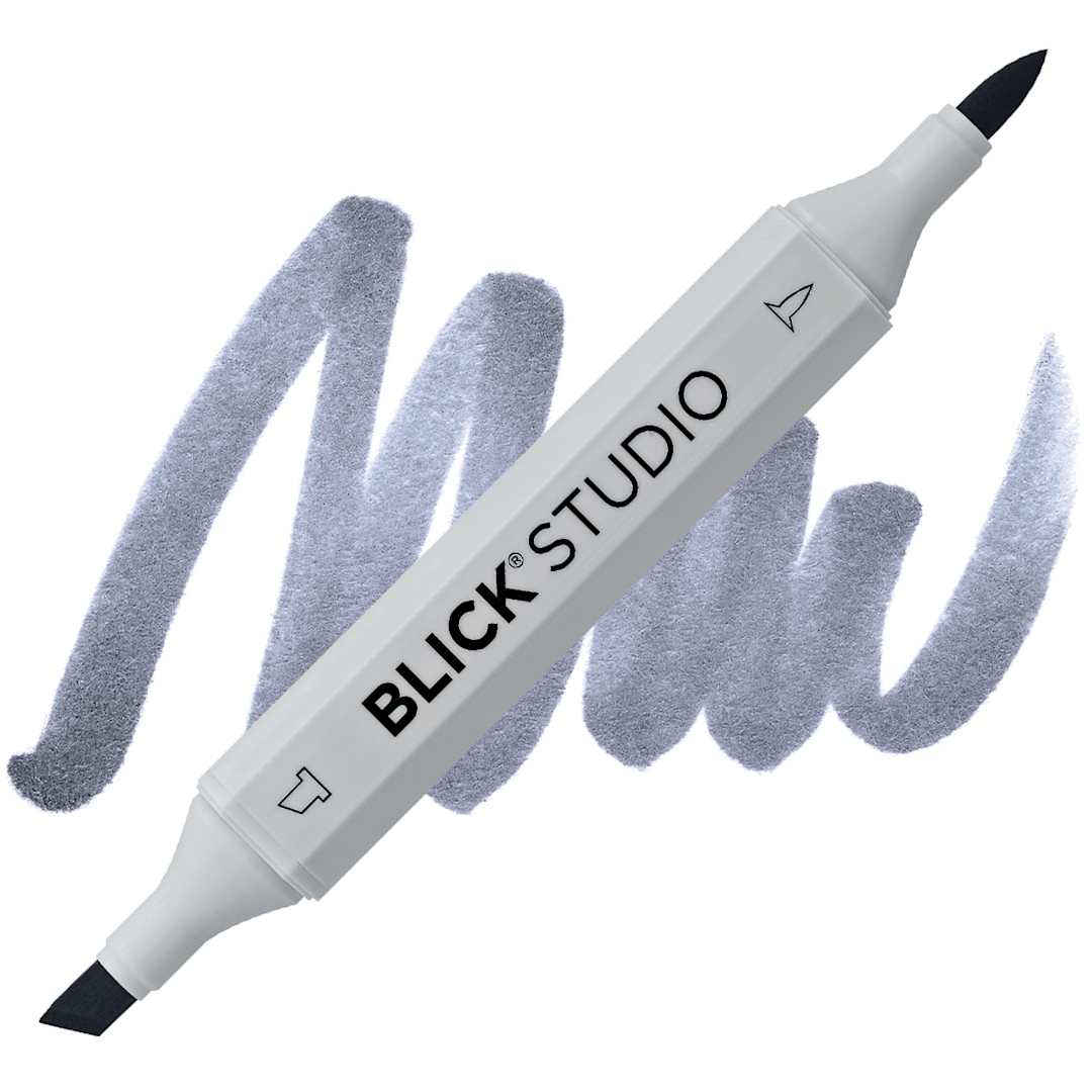 Open in modal - Blick Studio Brush Marker - Cool Gray 60% marker and swatch