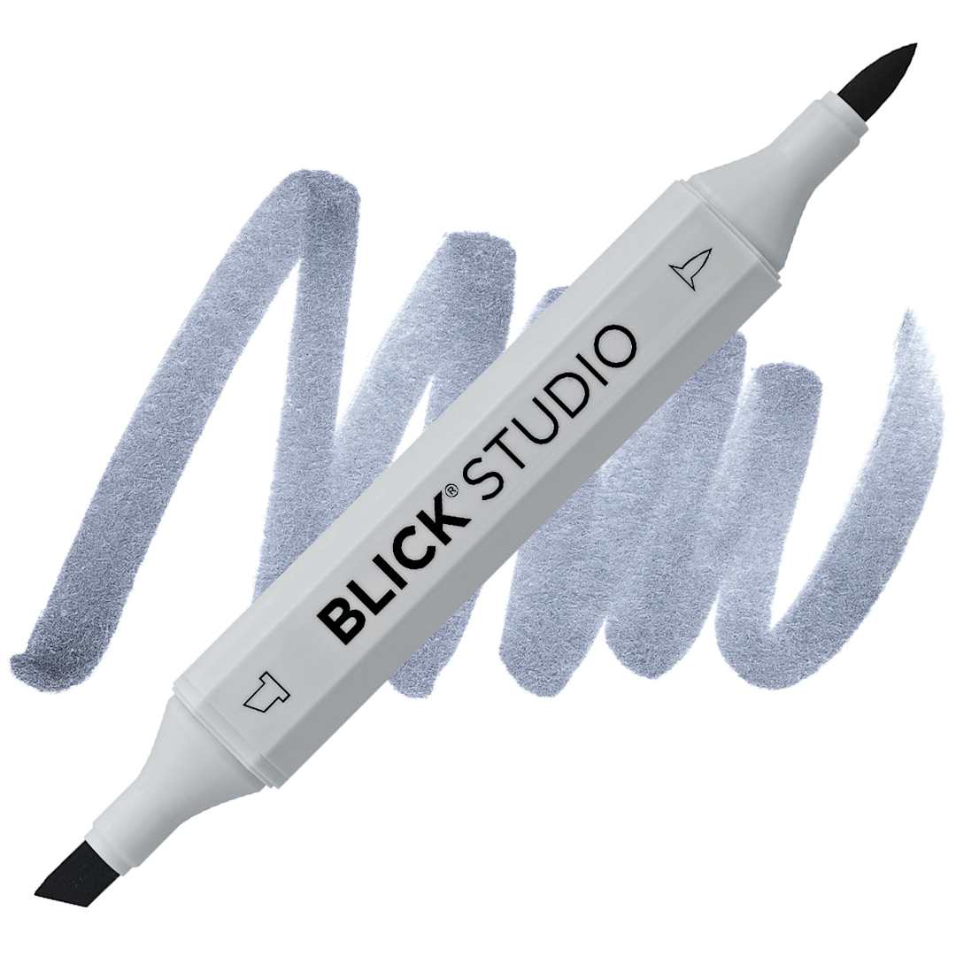 Open in modal - Blick Studio Brush Marker - Cool Gray 70% marker and swatch