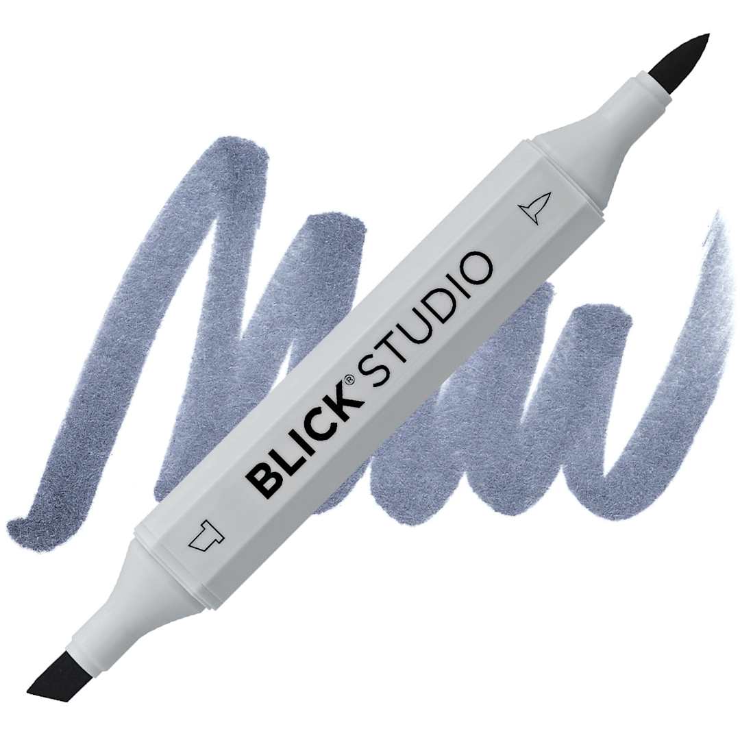 Open in modal - Blick Studio Brush Marker - Cool Gray 80% marker and swatch