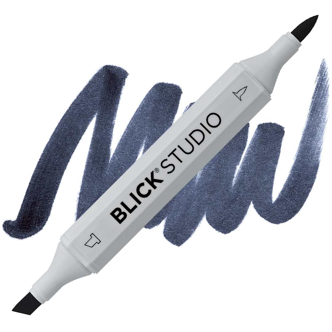 Open in modal - Blick Studio Brush Marker - Cool Gray 90% marker and swatch