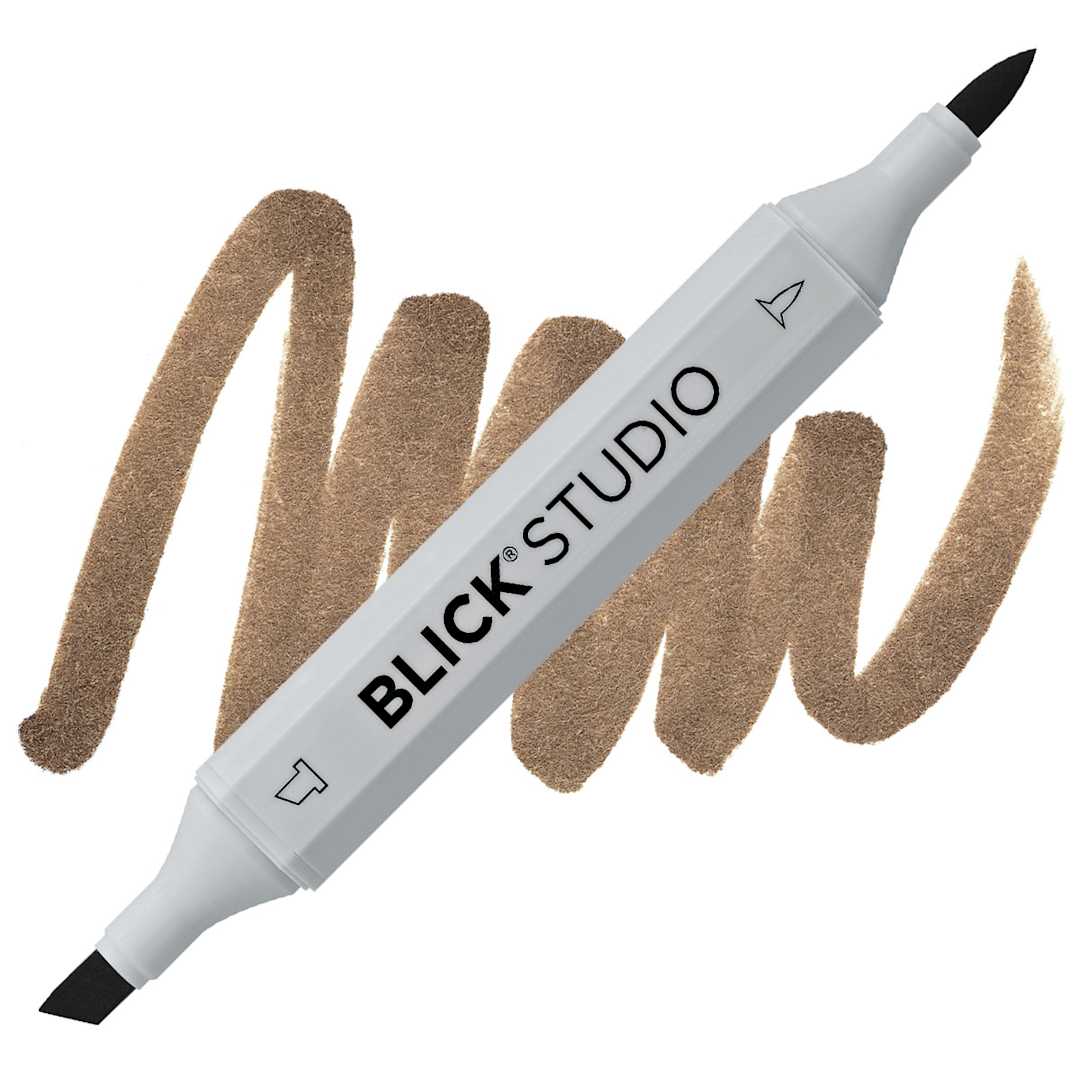 Open in modal - Blick Studio Brush Marker - Dark Brown marker and swatch