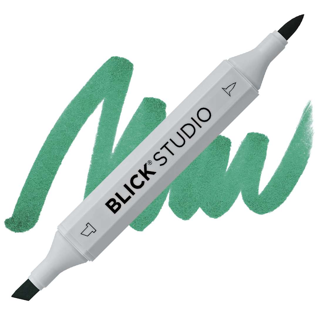 Open in modal - Blick Studio Brush Marker - Dark Green marker and swatch