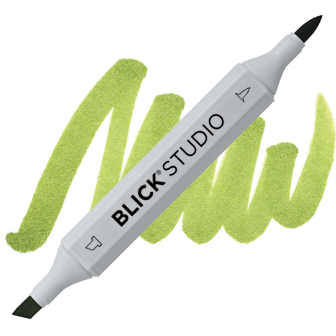 Open in modal - Blick Studio Brush Marker - Leaf Green marker and swatch