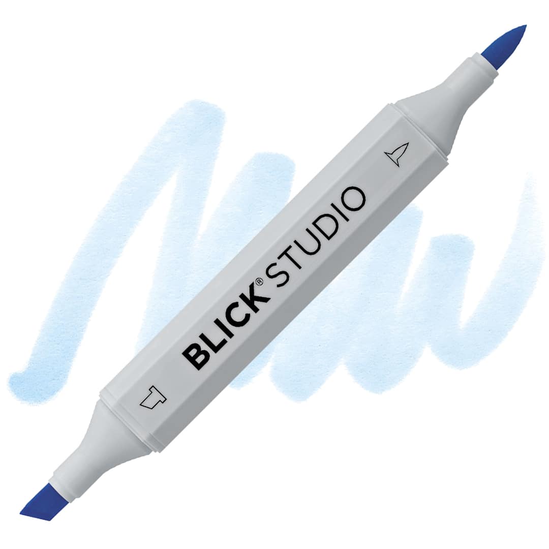 Open in modal - Blick Studio Brush Marker - Light Cerulean Blue marker and swatch