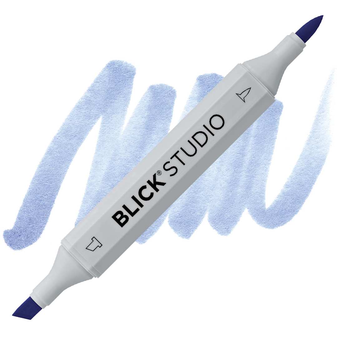Open in modal - Blick Studio Brush Marker - Periwinkle marker and swatch