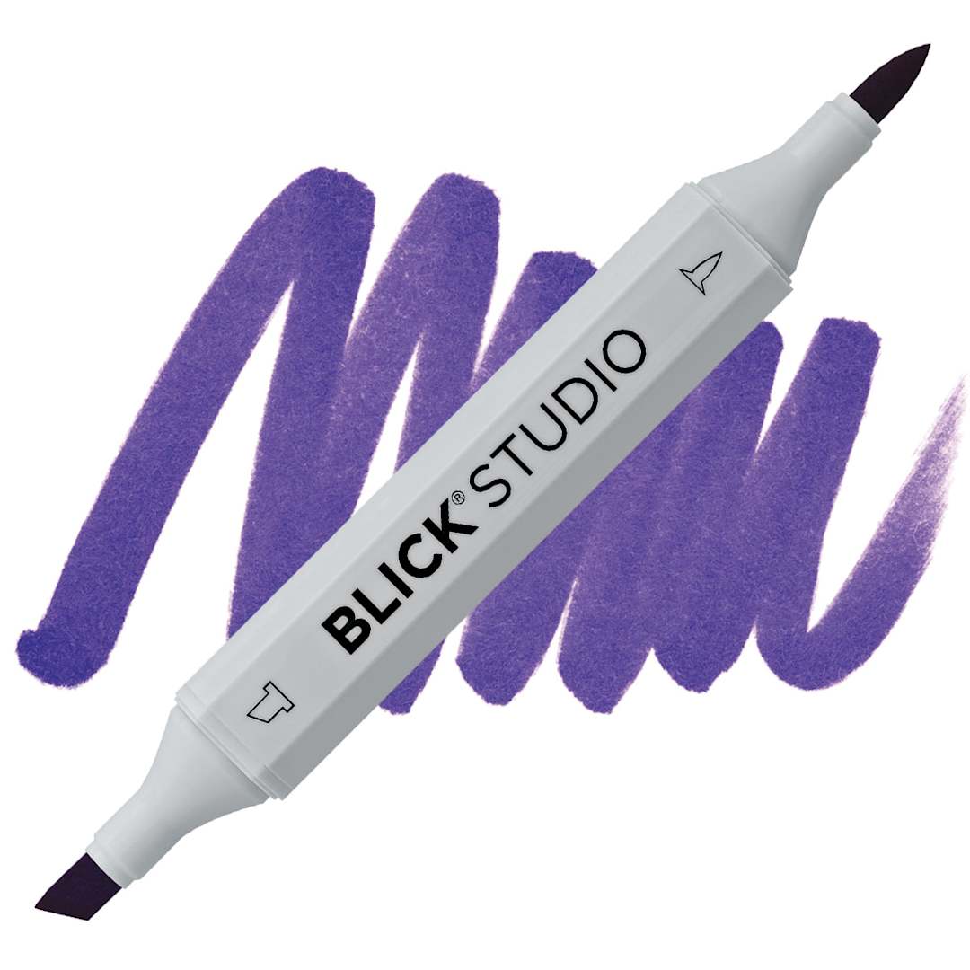 Open in modal - Blick Studio Brush Marker - Purple marker and swatch