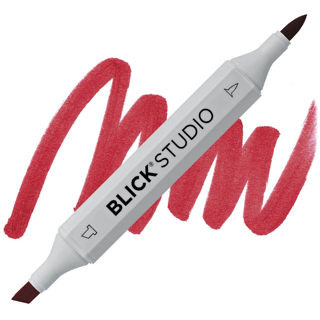 Open in modal - Blick Studio Brush Marker - Red marker and swatch
