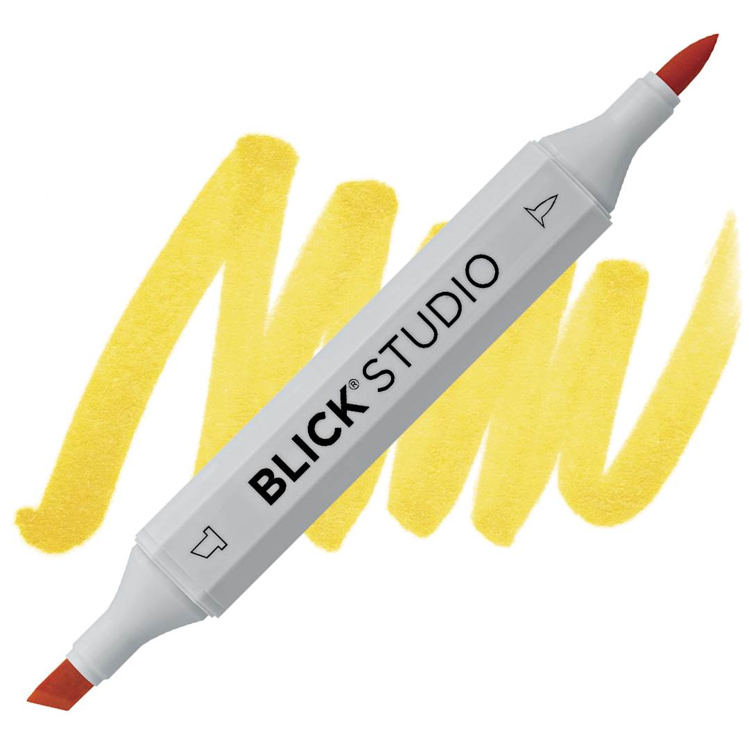 Open in modal - Blick Studio Brush Marker - Saffron marker and swatch