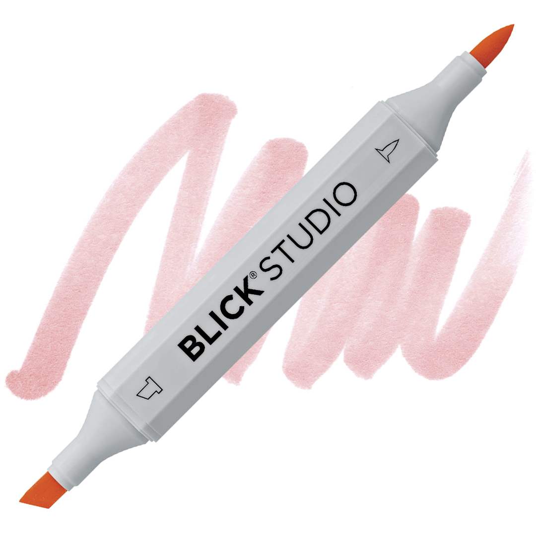 Open in modal - Blick Studio Brush Marker - Salmon Pink marker and swatch