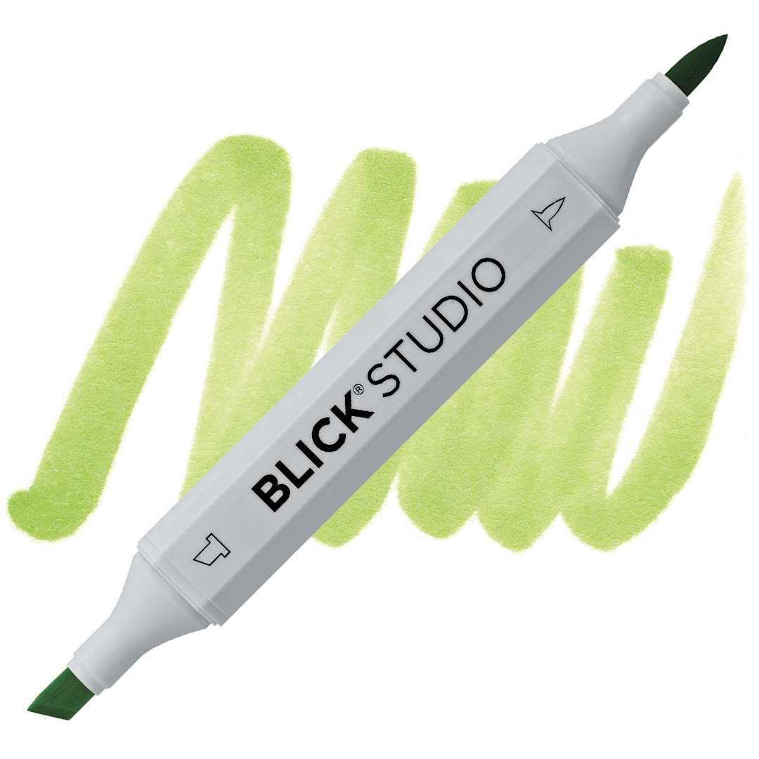 Open in modal - Blick Studio Brush Marker - Spring Green marker and swatch
