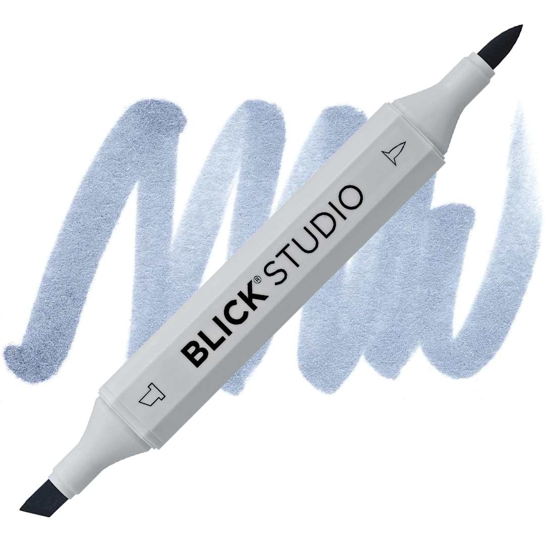 Open in modal - Blick Studio Brush Marker - Steel Blue marker and swatch