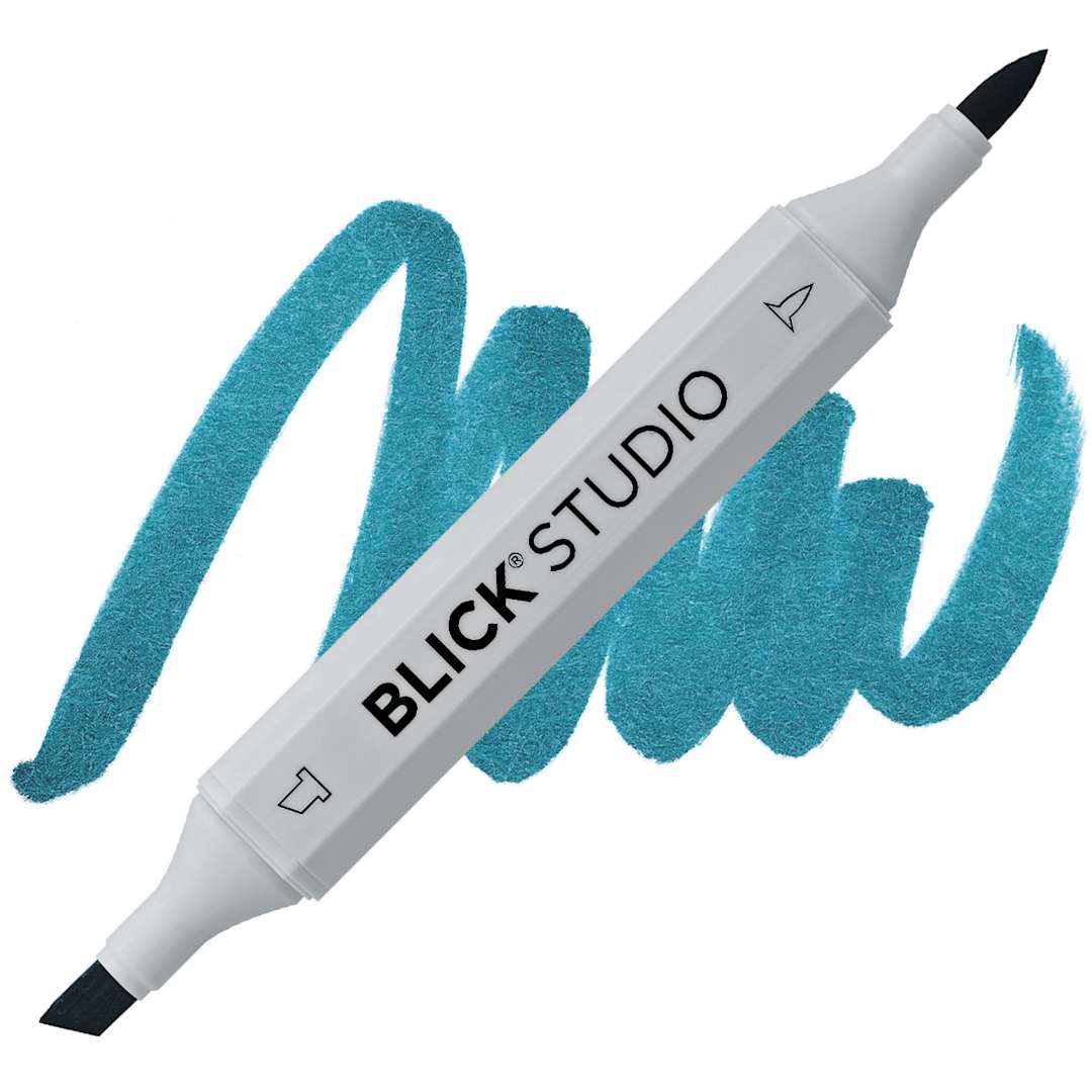 Open in modal - Blick Studio Brush Marker - Teal Green marker and swatch